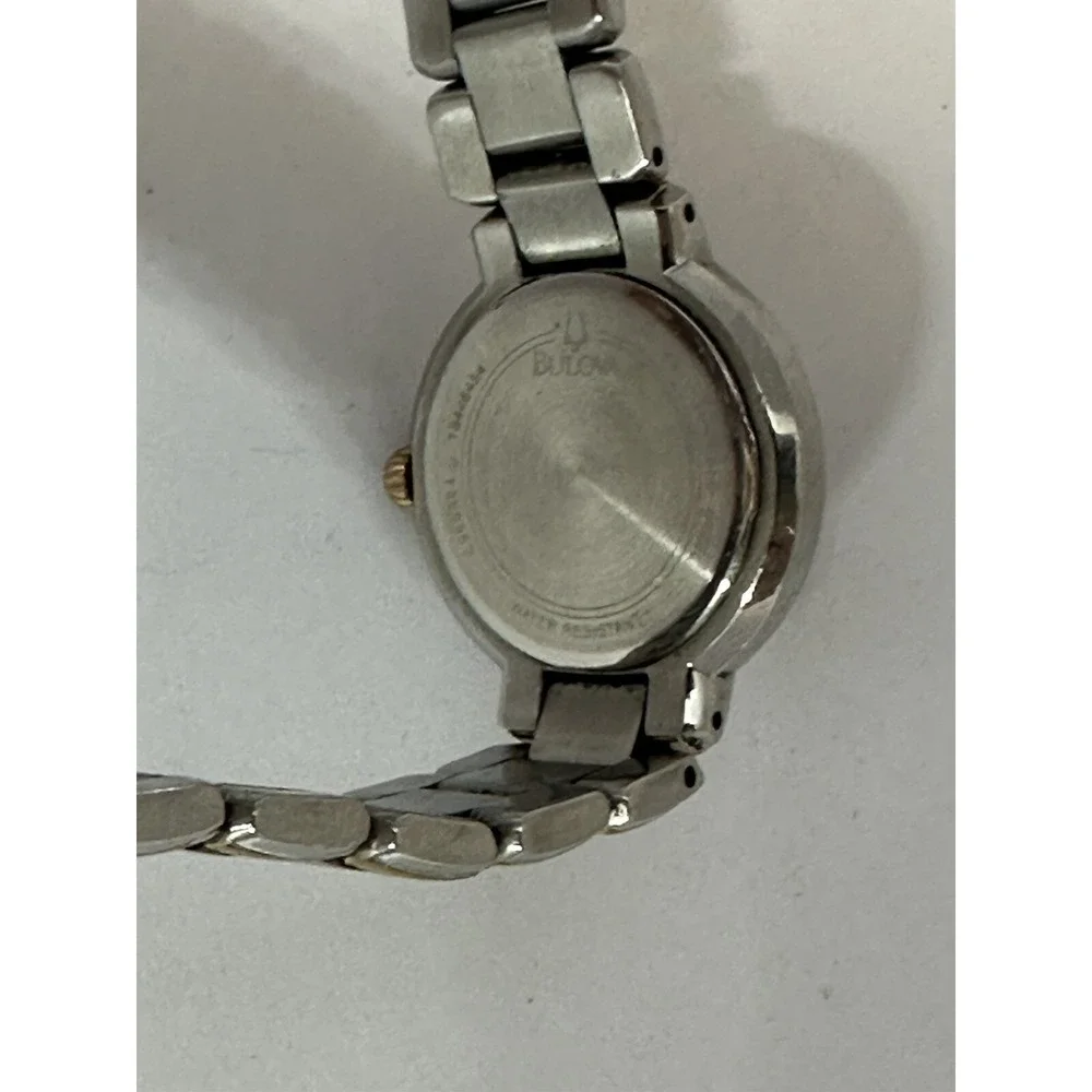 Bulova Watch New Battery Women Two Tone Silver Dial 27mm‎ Round 98L153 6